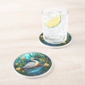 甘いステンドグラス野生のアヒル コースター (側面)