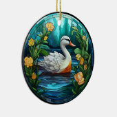 甘いステンドグラス野生のアヒル セラミックオーナメント (右)