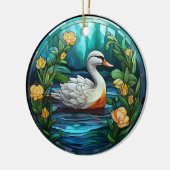 甘いステンドグラス野生のアヒル セラミックオーナメント (左)