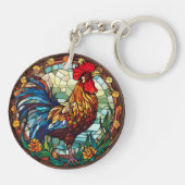 甘いステンドグラス鶏 キーホルダー (裏面)