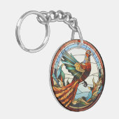 甘いステンドグラス黄金キジ キーホルダー (正面左)