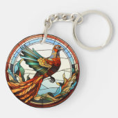 甘いステンドグラス黄金キジ キーホルダー (裏面)