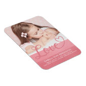 甘いストライプ誕生バレンタインラブベビーガール写真 マグネット (右側)