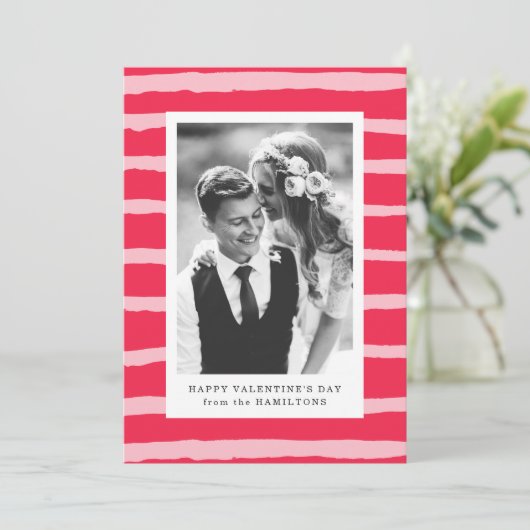 甘いストライプ | Red Valentine's Dayフォトカード シーズンカード (スタンド正面)