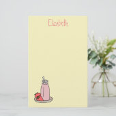 甘いストロベリーミルクシェイクピンクかわいい 便箋 (スタンド正面)