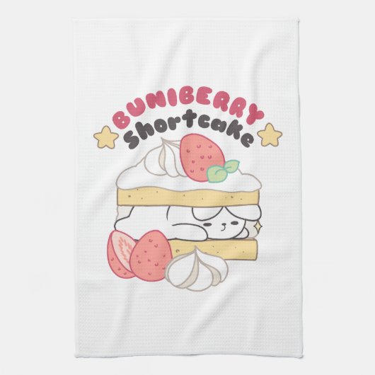 甘いスナグルズ:Buniberry Shortcake Delight キッチンタオル (縦)