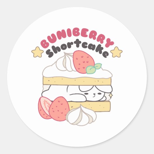 甘いスナグルズ：Buniberry Shortcake Delight ラウンドシール (正面)
