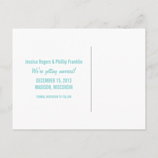 甘いスノーフレーク日付はがき、アクアを保存 案内ポストカード (裏面)