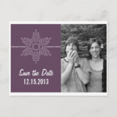 甘いスノーフレーク日付はがき、紫を保存 案内ポストカード (正面)