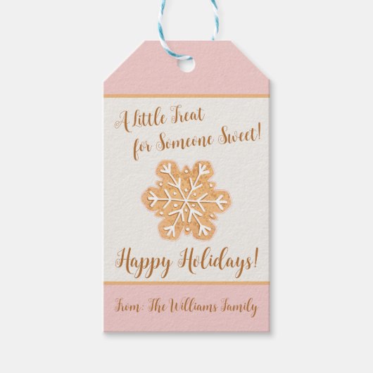 甘いスノーフレーク・クッキーに対する少しのおごり ギフトタグ (正面)