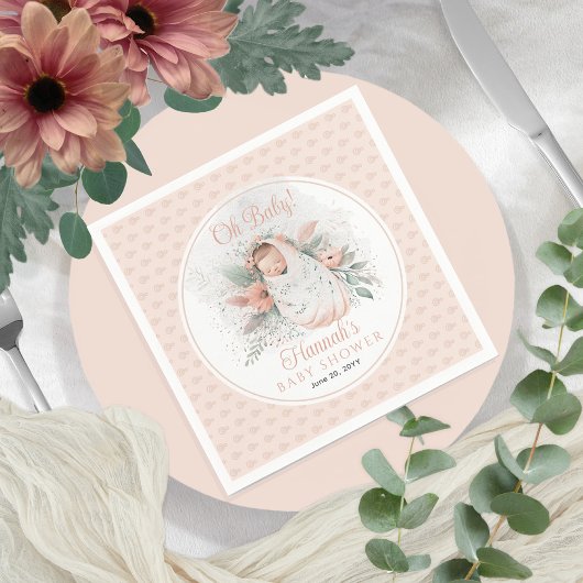 甘いスワップああベビーフローラ女の子ベビーシャワー スタンダードカクテルナプキン