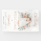 甘いスワップああベビーフローラ女の子ベビーシャワー 横断幕 (横)