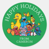 甘いセサミストリート | Merry Christmas Giftラベル ラウンドシール (正面)