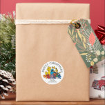 甘いセサミストリート | Merry Christmas Giftラベル ラウンドシール<br><div class="desc">このおもしろいセサミストリートパールのステッカーを任意のホリデーギフトに追加。</div>