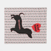 甘いダシュント：ハートバルーン フリースブランケット (正面(横))