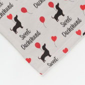 甘いダシュント：ハートバルーン フリースブランケット (角)