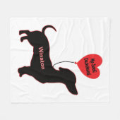 甘いダシュント：ハートバルーン フリースブランケット (正面(横))