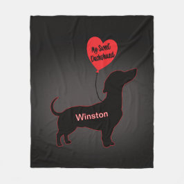 甘いダシュント：ハートバルーン フリースブランケット