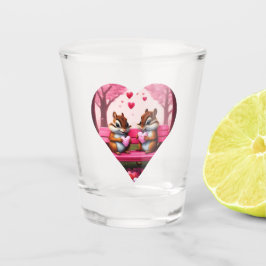 甘いチップマンクスとキャンディハート ショットグラス