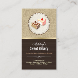 甘いチョコレートのカップケーキのデザート – ベーカリーショップ 名刺