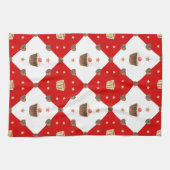 甘いチョコレートトリッモダントクリスマスウォーター色 キッチンタオル (横)