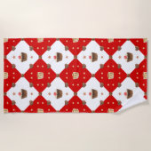 甘いチョコレートトリッモダントクリスマスウォーター色 ビーチタオル (正面)