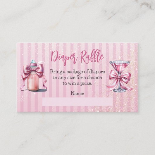 甘いティニ1赤ちゃんシャワーおむつラッフル エンクロージャーカード (正面)