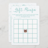 甘いテディブルーボーイベビーシャワービンゴゲーム 招待状 (正面/裏面)