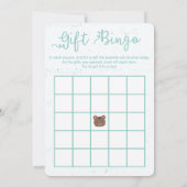 甘いテディブルーボーイベビーシャワービンゴゲーム 招待状 (裏面)