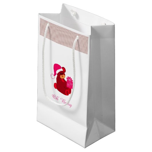 甘いテディベアとプレゼント スモールペーパーバッグ (正面アングル)