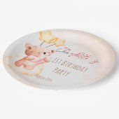 甘いテディベアの誕生日パパーソナライズされたーティー ペーパープレート (アングル)