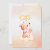甘いテディベアの誕生日パーティーテンプレート 招待状 (裏面)