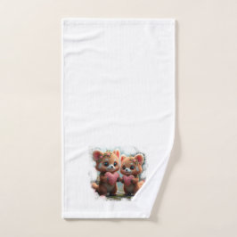 甘いテディベア ハンドタオル