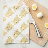 甘いテディモダンベア赤ちゃんシャワーの贈り物 キッチンタオル (四つ折り)