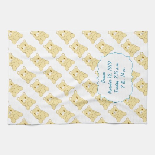 甘いテディモダンベア赤ちゃんシャワーの贈り物 キッチンタオル (横)