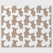 甘いテディ、ブラウンベア、ホワイトラッピング紙 ラッピングペーパー (フラット)