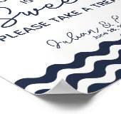 甘いテー航海のブル結婚の看板ネイビーブルー ポスター (角)