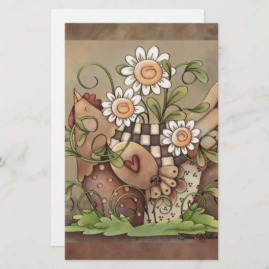 甘いデイジーの雌鶏 便箋 (正面/裏面)