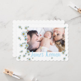 甘いデイジー誕生発表写真カード 招待状