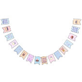 甘いデザートとアイスクリームパーティー バンティングフラッグ (全)
