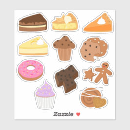 甘いデザート、ペストリー、パンとケーキ シール