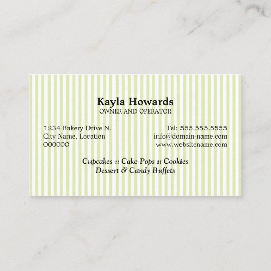 甘いデザート 名刺 (裏面)