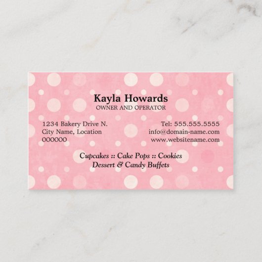 甘いデザート 名刺 (裏面)