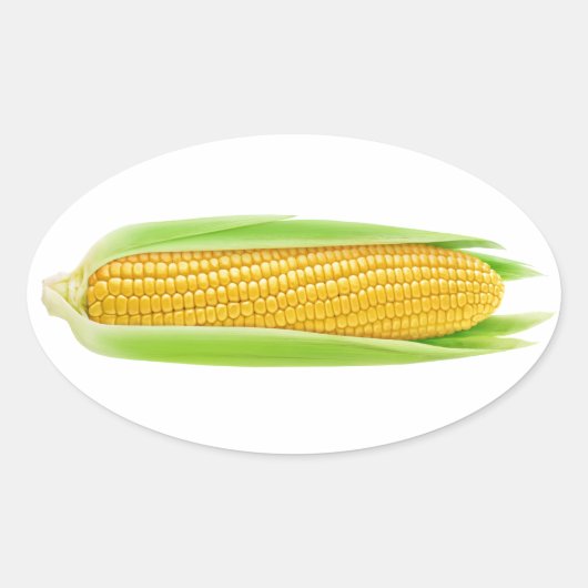 甘いトウモロコシ 楕円形シール (正面)