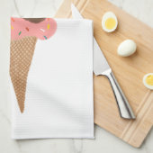 甘いトリプルアイスクリームコーンパターンキッチンタオル キッチンタオル (四つ折り)