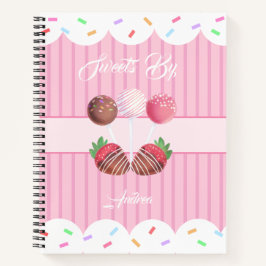 甘いトリートチョコレートイチゴとケーキポップ ノートブック