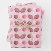 甘いトリートチョコレートイチゴとケーキポップ ラッピングペーパーシート (インサイチュ)