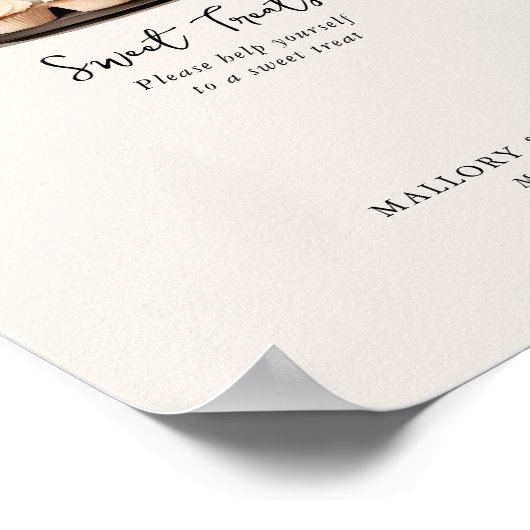 甘いトリートナ素朴ルヴィンテージウェディングサイン ポスター (角)