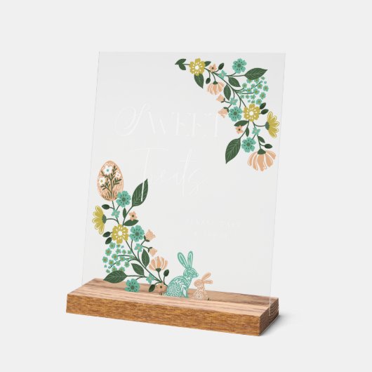 甘いトリートメント春フローライースターバニー アクリルサイン (傾斜)