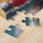 甘いトリートラズベリーブルーベリーデュステッドドーナツ ジグソーパズル (側面)